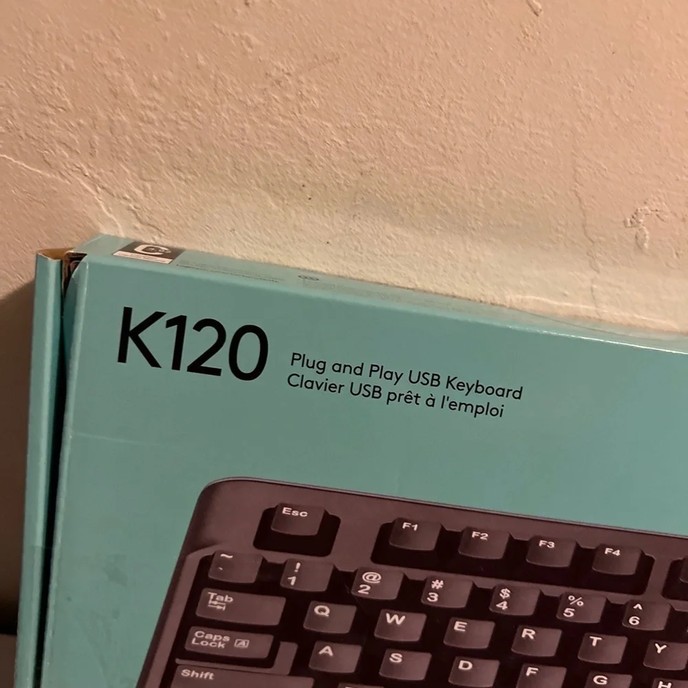 Logitech K120 Full-size USB Wired Membrane Keyboard For PC Spill-Resistant NEW
